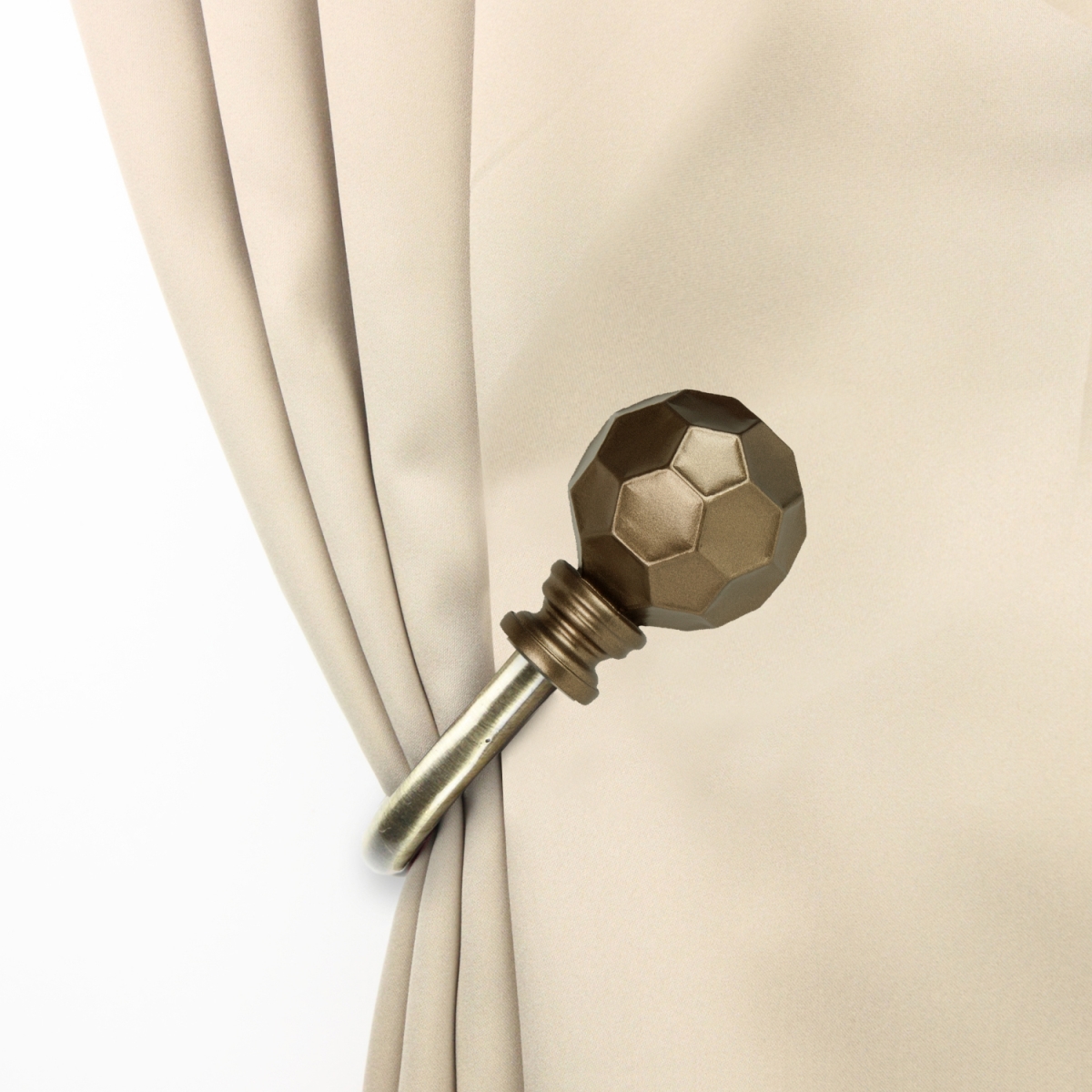 Remi Curtain Holdback Set, Antique Brass - Set of 2