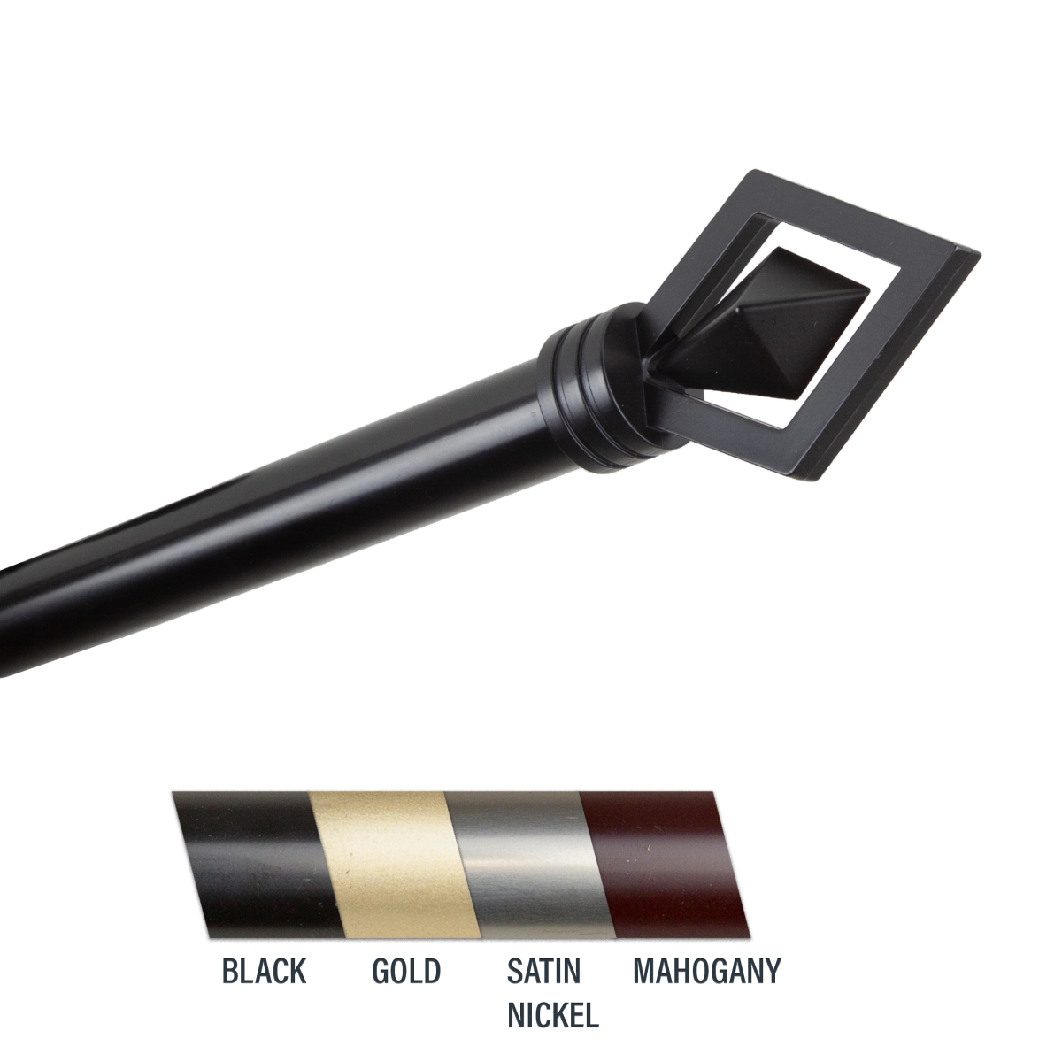 Lance 1 in. Curtain Rod, 28-48 in. - Black