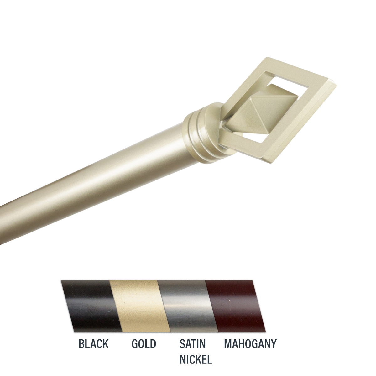 Lance 1 in. Curtain Rod, 66-120 in. - Light Gold