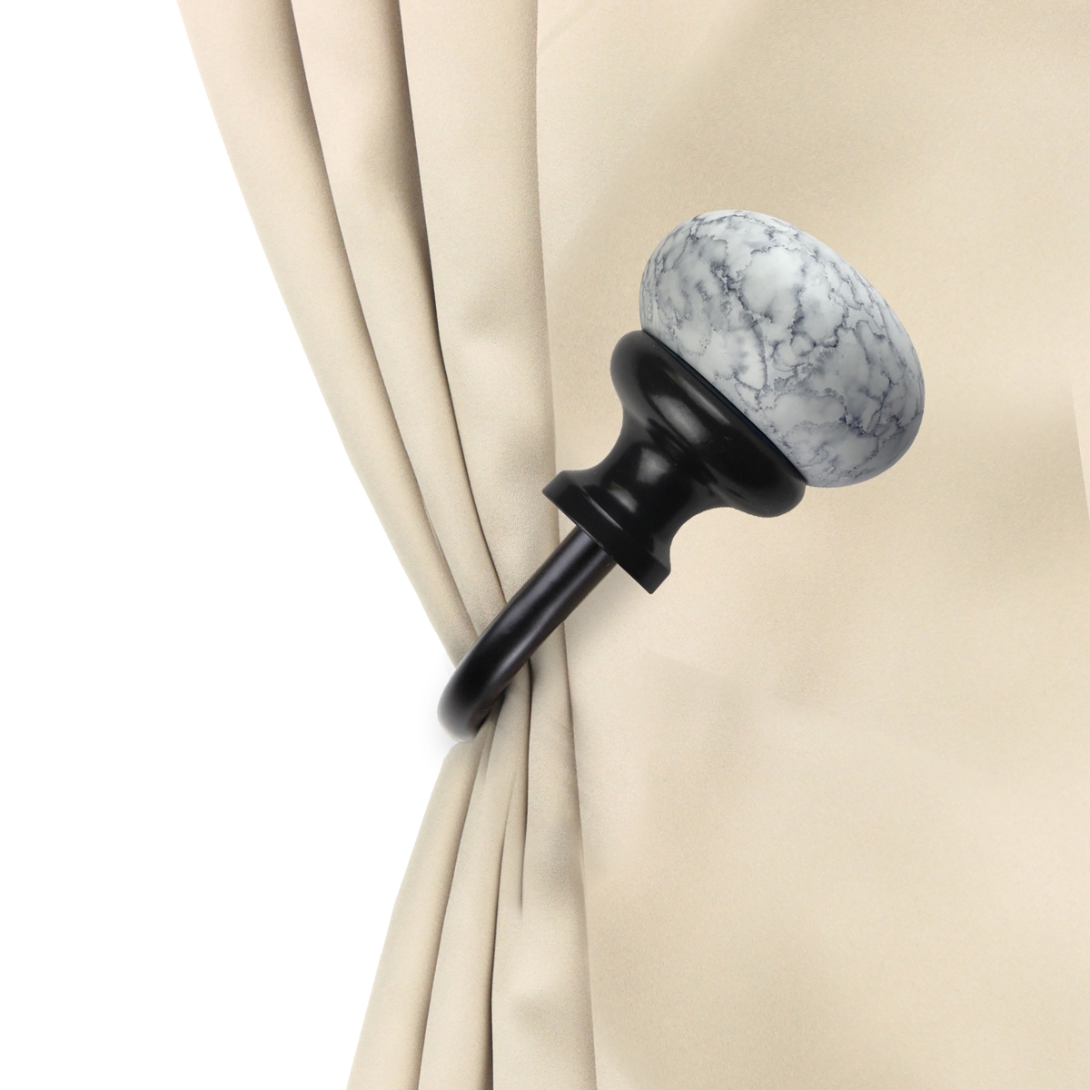 Creola Curtain Holdback & Tiebacks, Black - Set of 2