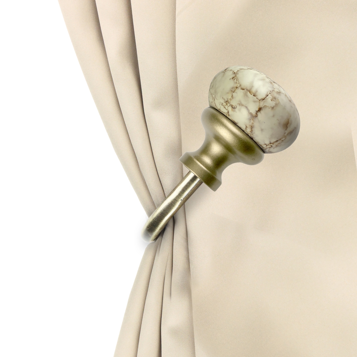 Creola Curtain Holdback & Tiebacks, Antique Brass - Set of 2