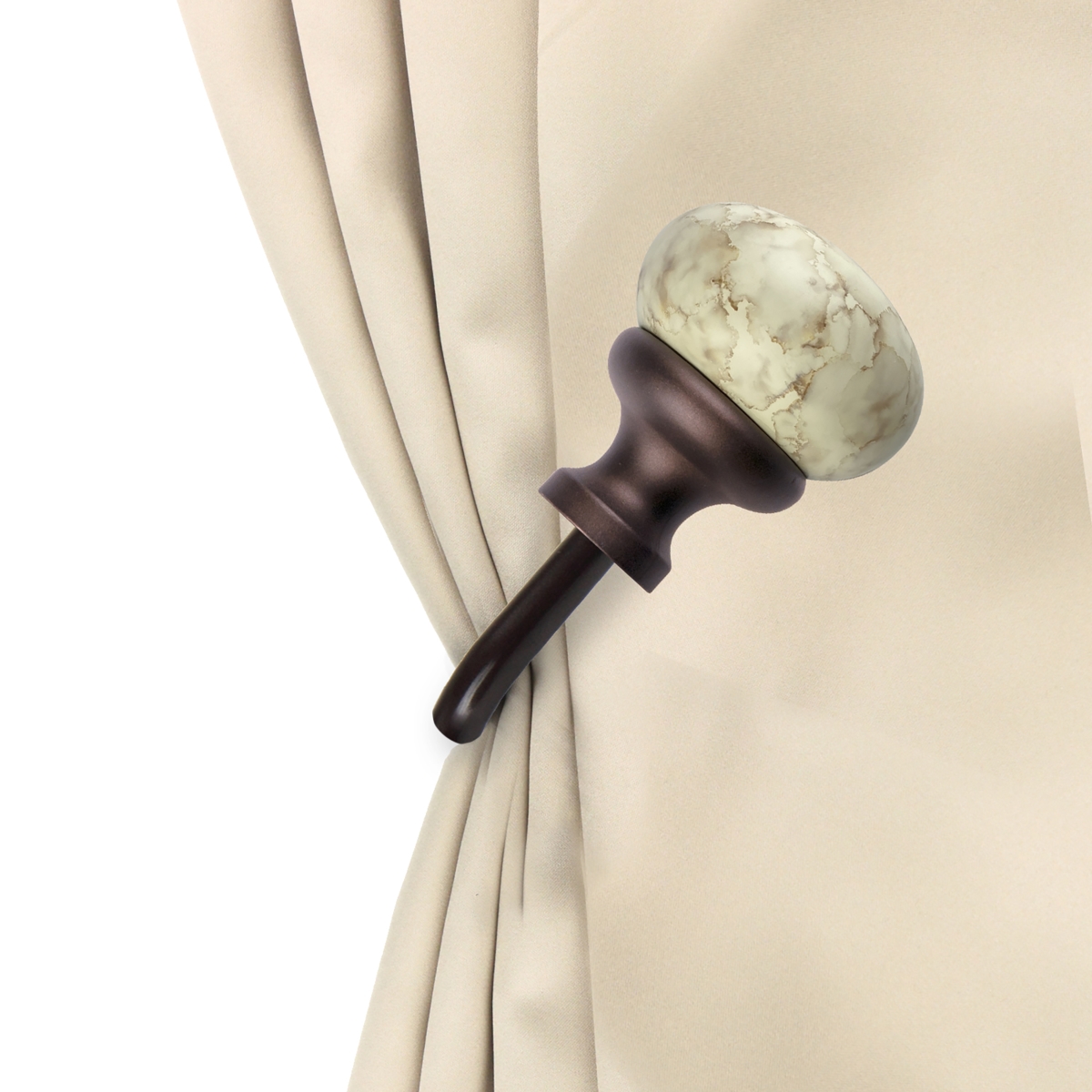 Creola Curtain Holdback & Tiebacks, Cocoa - Set of 2