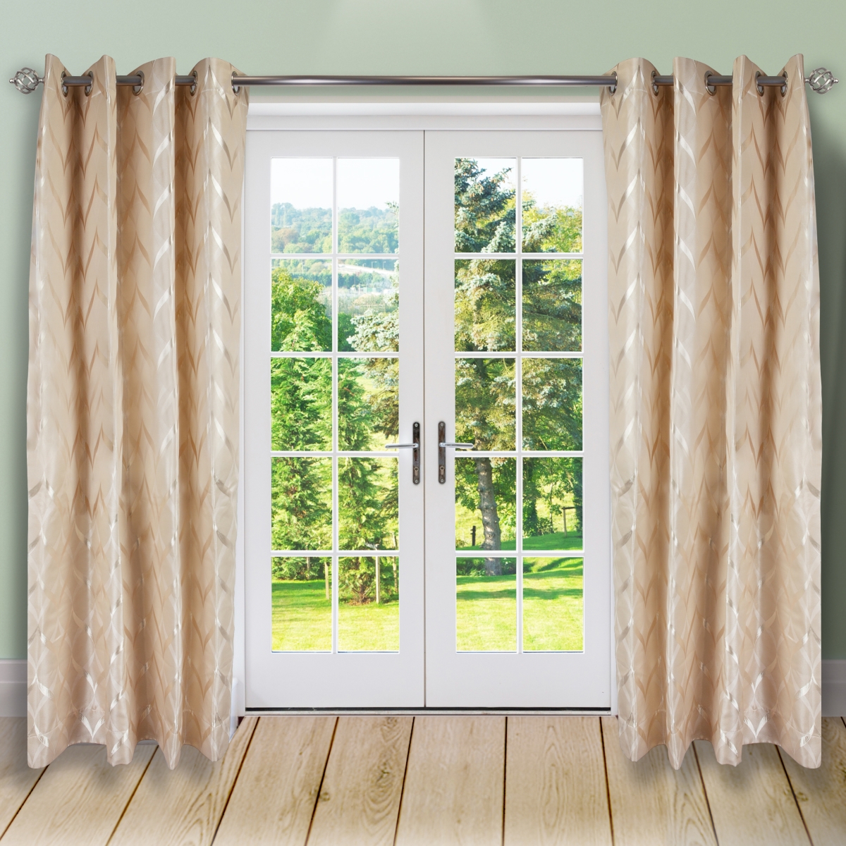 84 x 56 in. Dia. Curtain Panels, Sepia