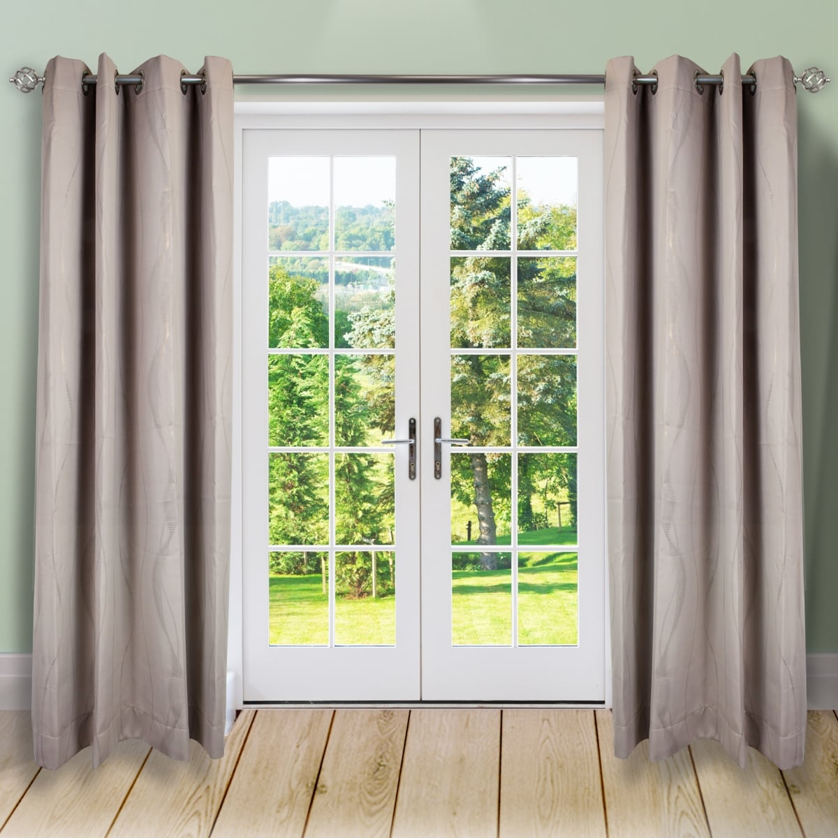 84 x 56 in. Dia. Curtain Panels, Cedar