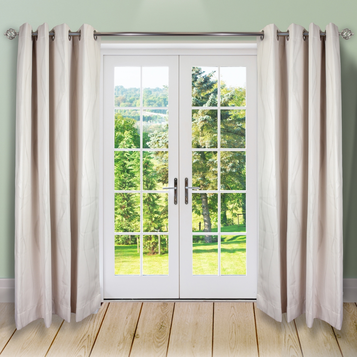 84 x 56 in. Dia. Curtain Panels, Wheat