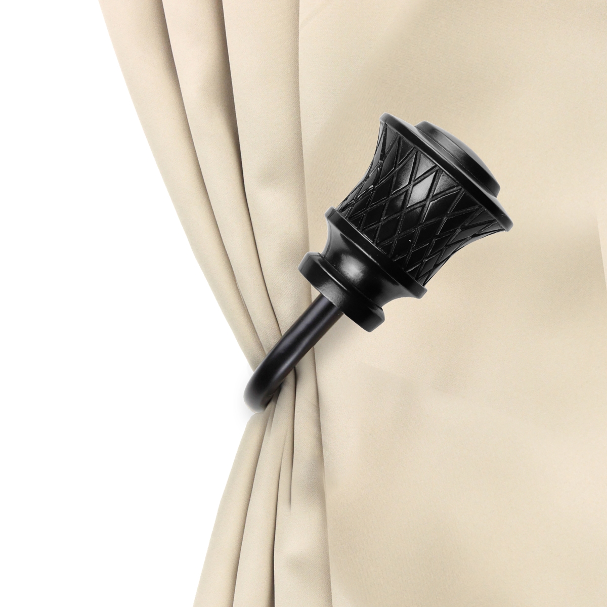 Verena Curtain Holdback & Tiebacks, Black - Set of 2