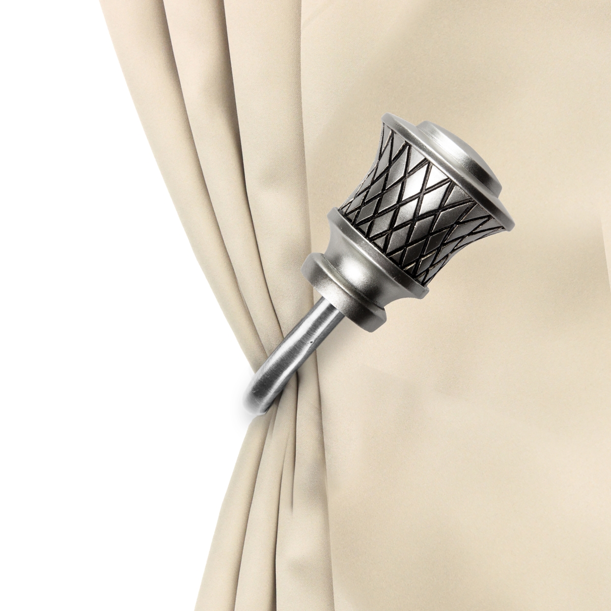 Verena Curtain Holdback & Tiebacks, Satin Nickel - Set of 2