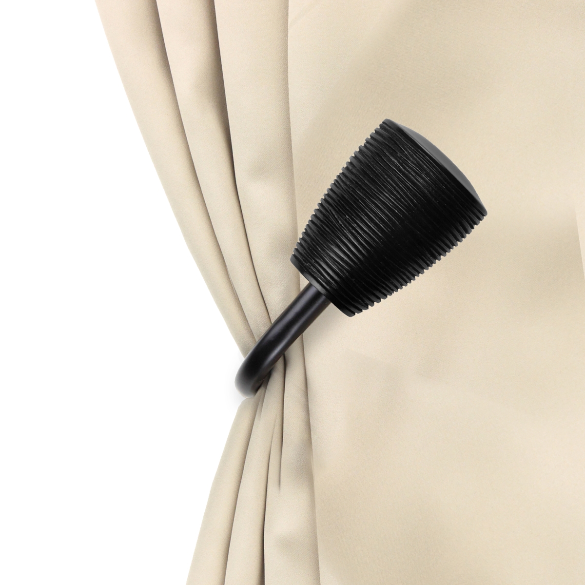Anya Curtain Holdback & Tiebacks, Black - Set of 2