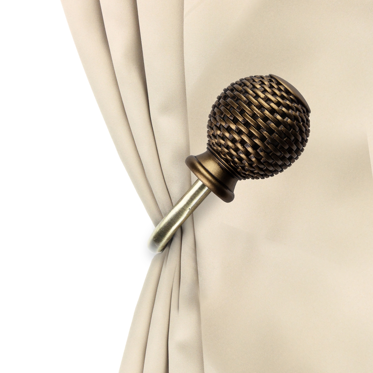 Vanna Curtain Holdback & Tiebacks, Antique Brass - Set of 2