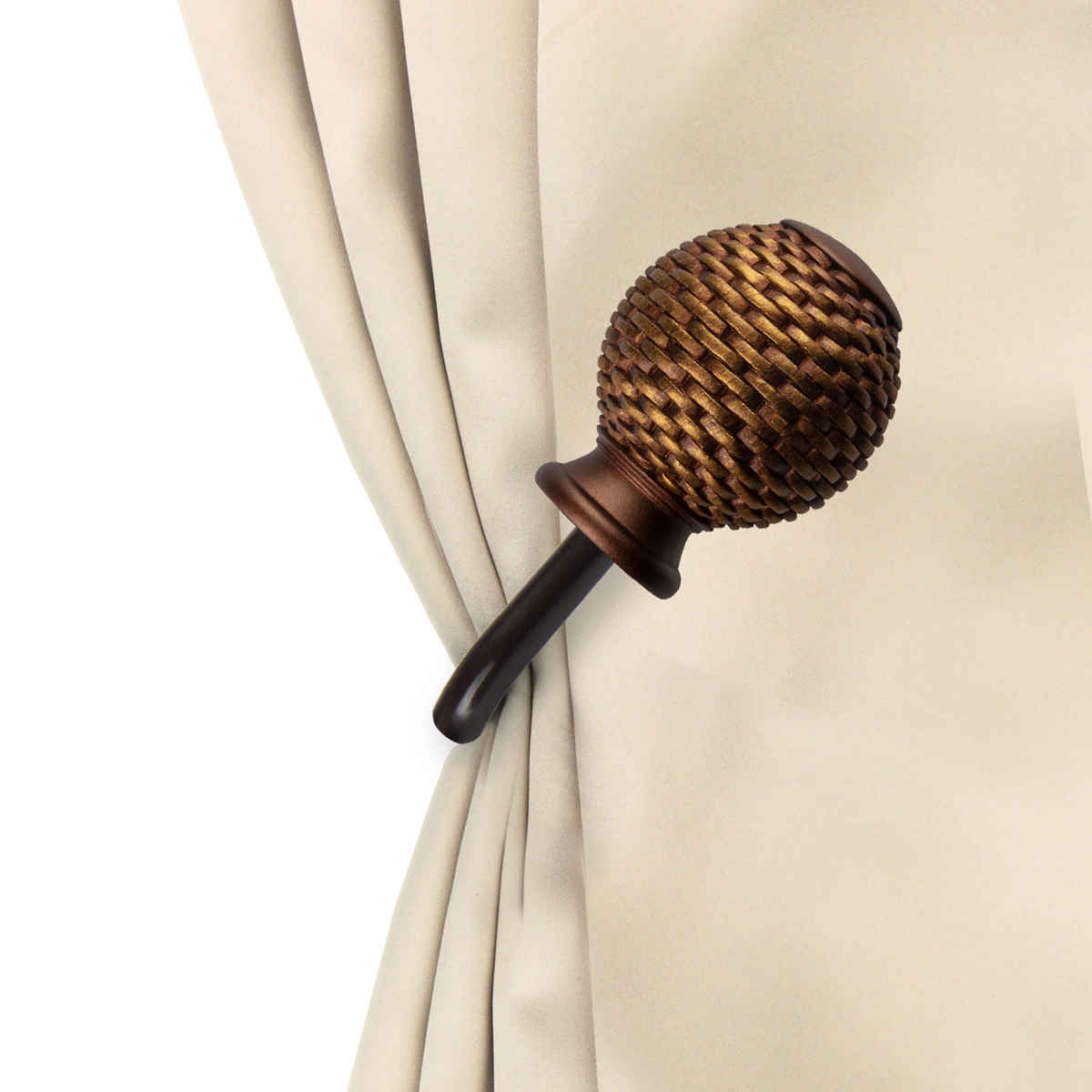 Vanna Curtain Holdback & Tiebacks, Cocoa - Set of 2