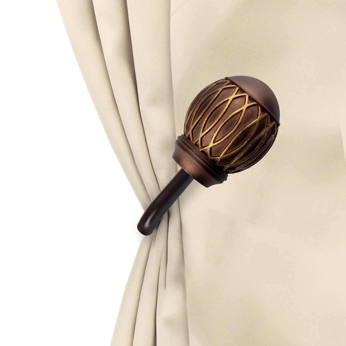 Denny Curtain Holdback & Tiebacks, Cocoa - Set of 2