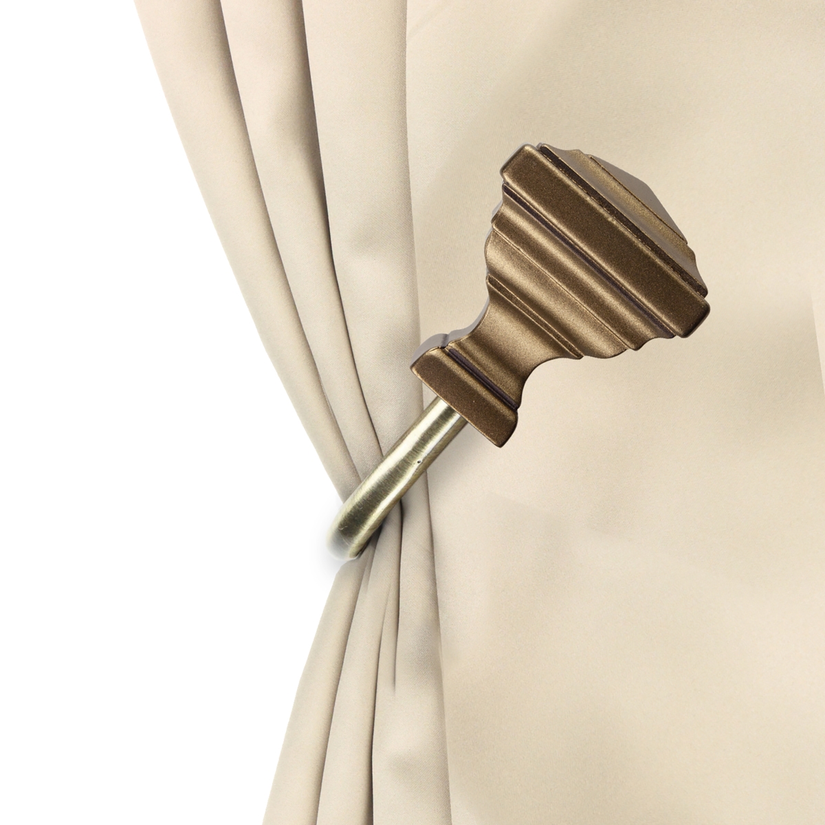 Kira Curtain Holdback & Tiebacks, Antique Brass - Set of 2