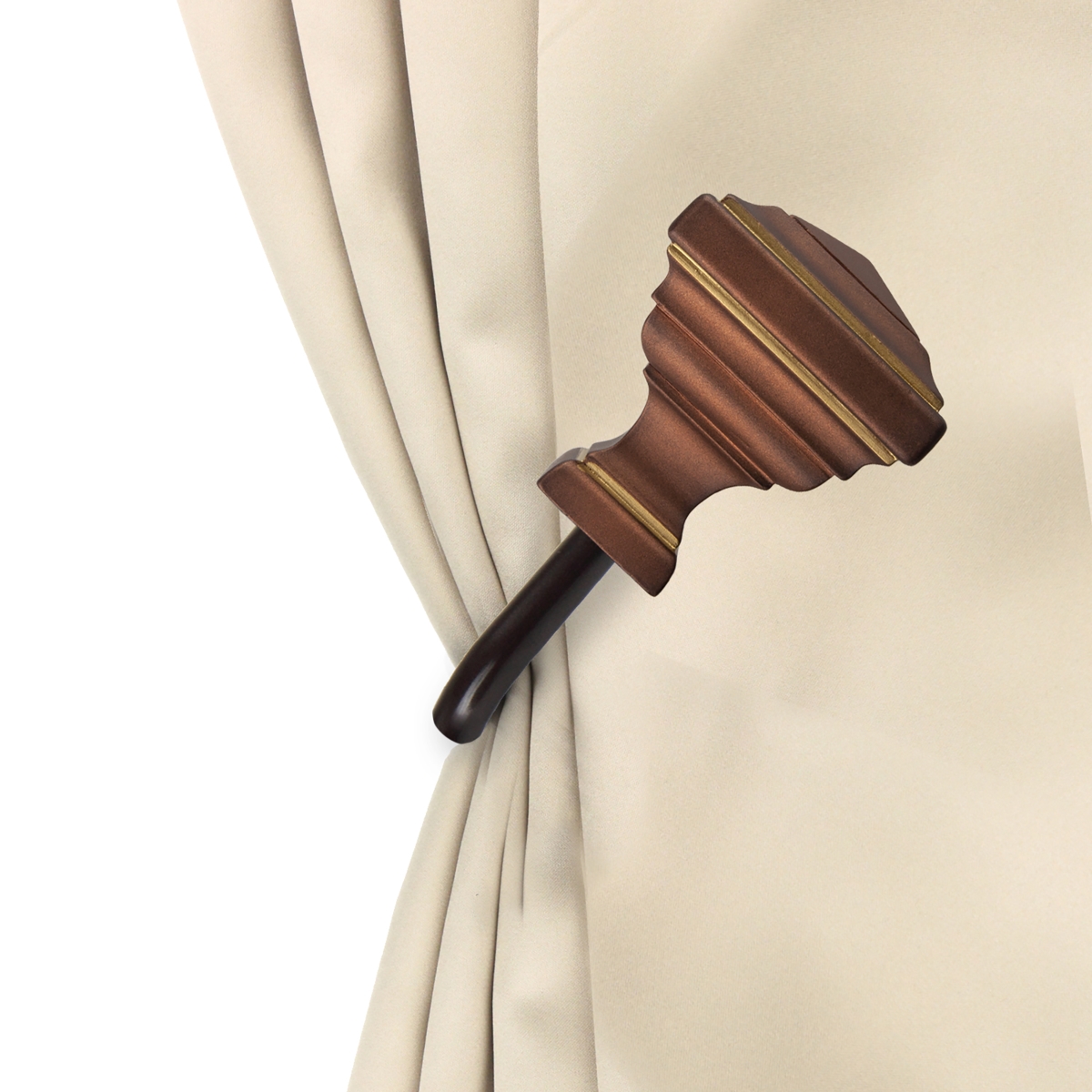 Kira Curtain Holdback & Tiebacks, Cocoa - Set of 2