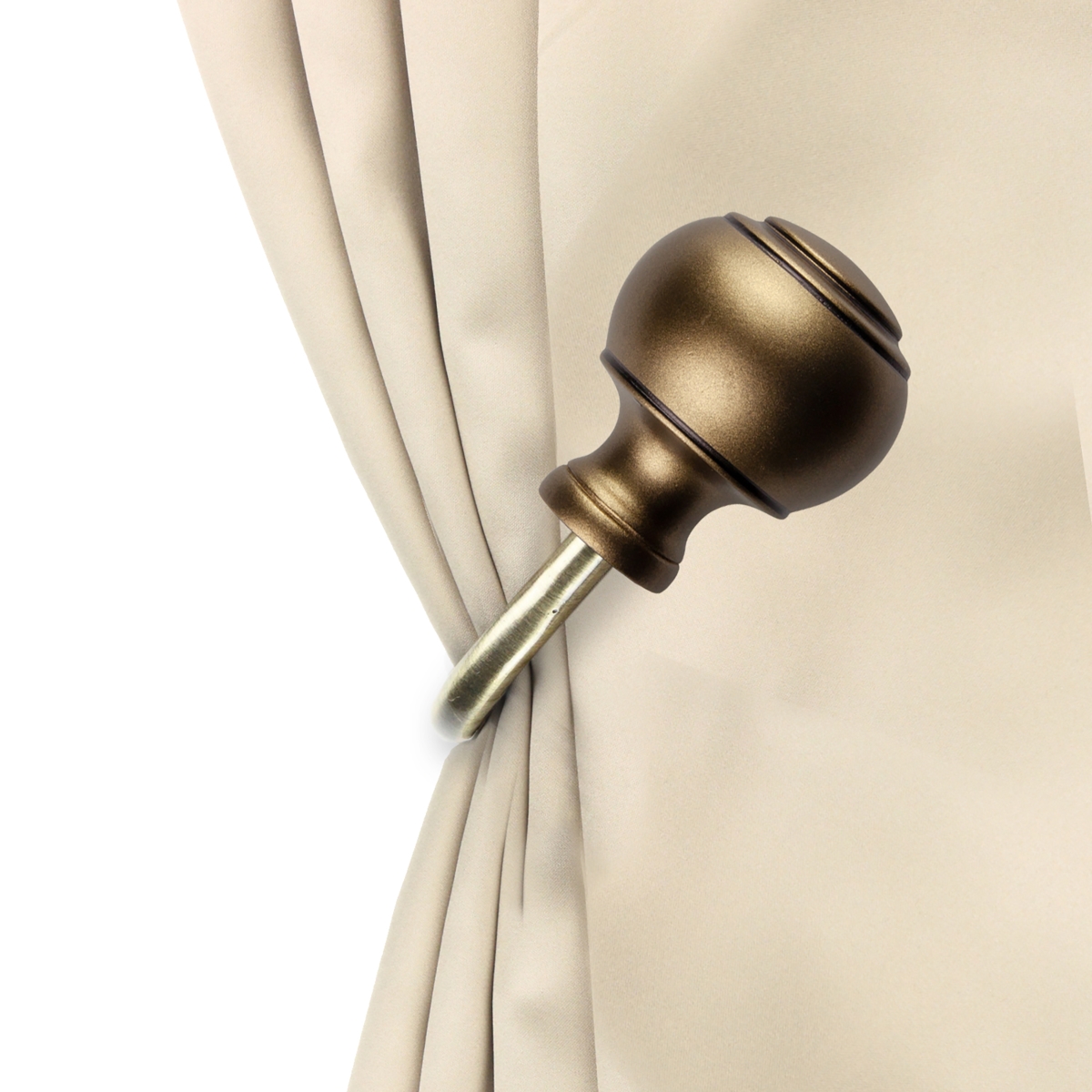 Hal Curtain Holdback & Tiebacks, Antique Brass - Set of 2