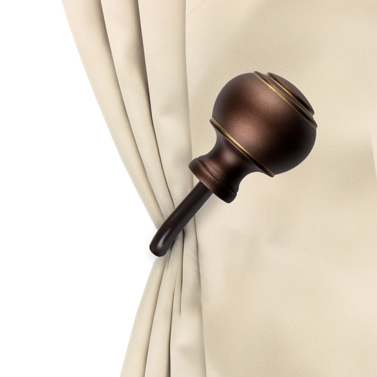 Hal Curtain Holdback & Tiebacks, Cocoa - Set of 2