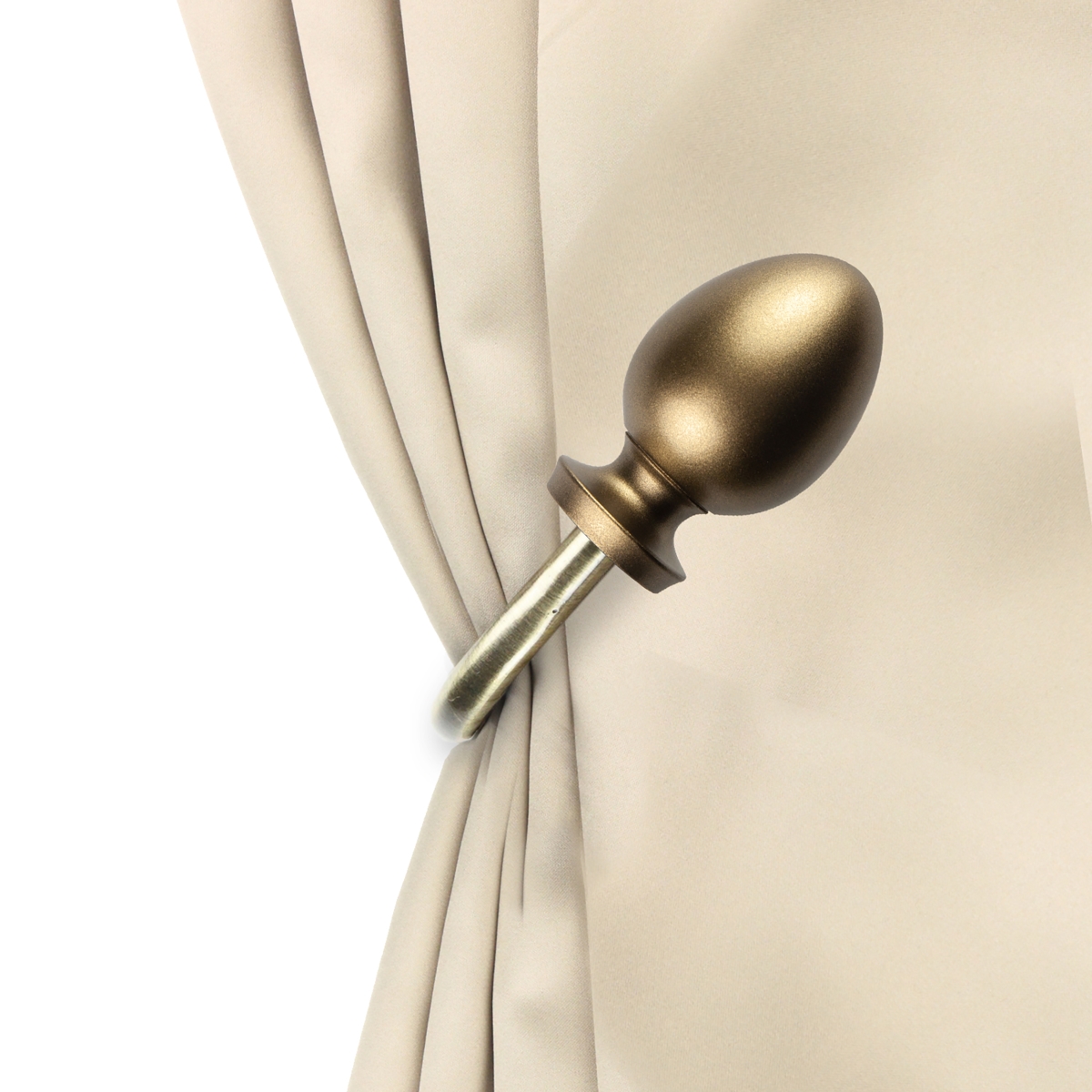 Faye Curtain Holdback & Tiebacks, Antique Brass - Set of 2