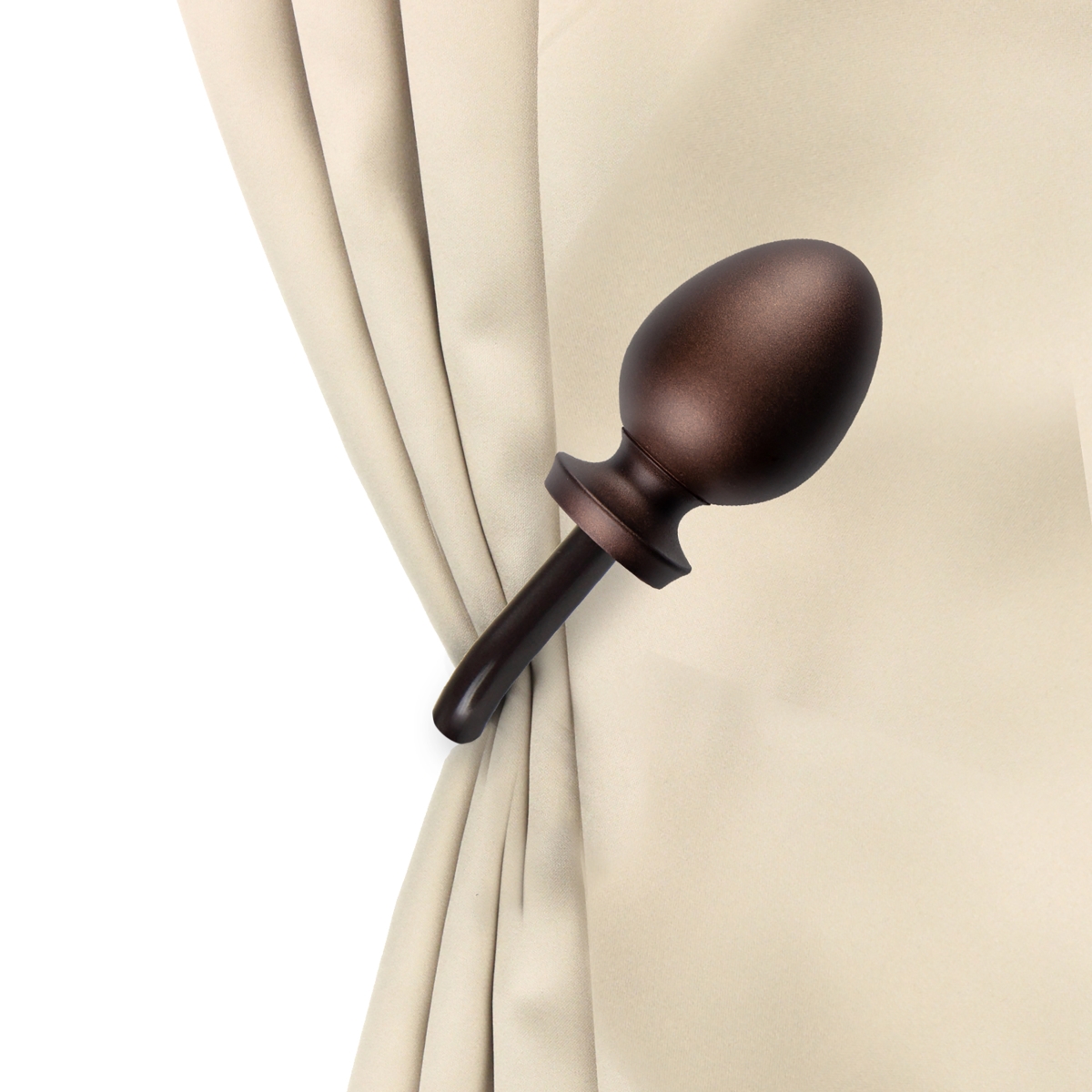 Faye Curtain Holdback & Tiebacks, Cocoa - Set of 2