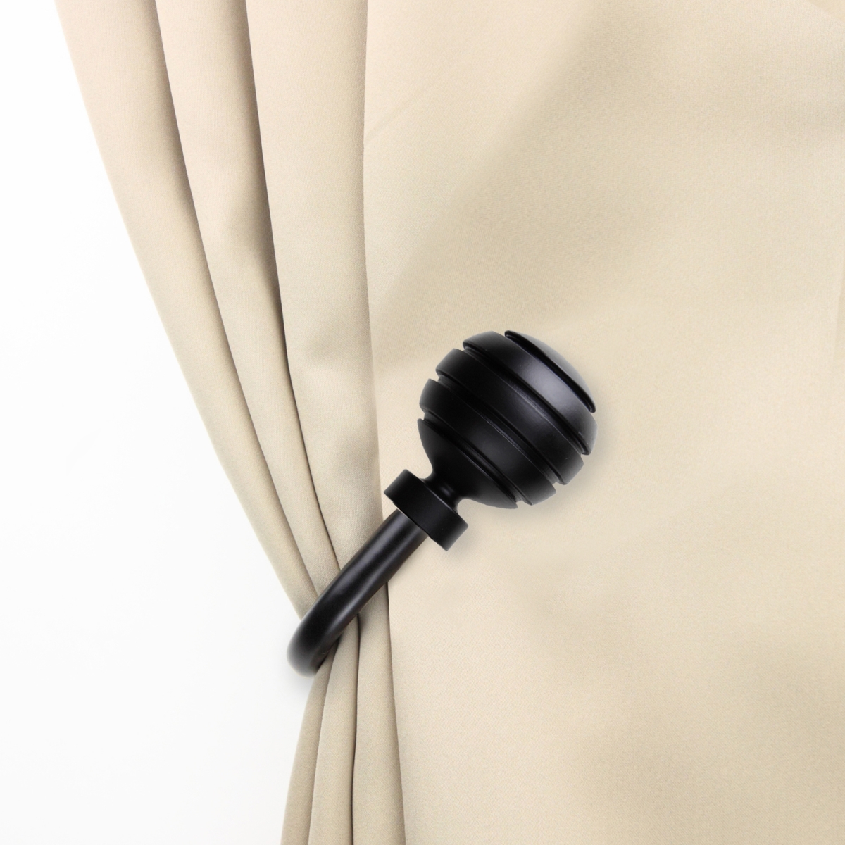 Louise Curtain Holdback Set, Black - Set of 2
