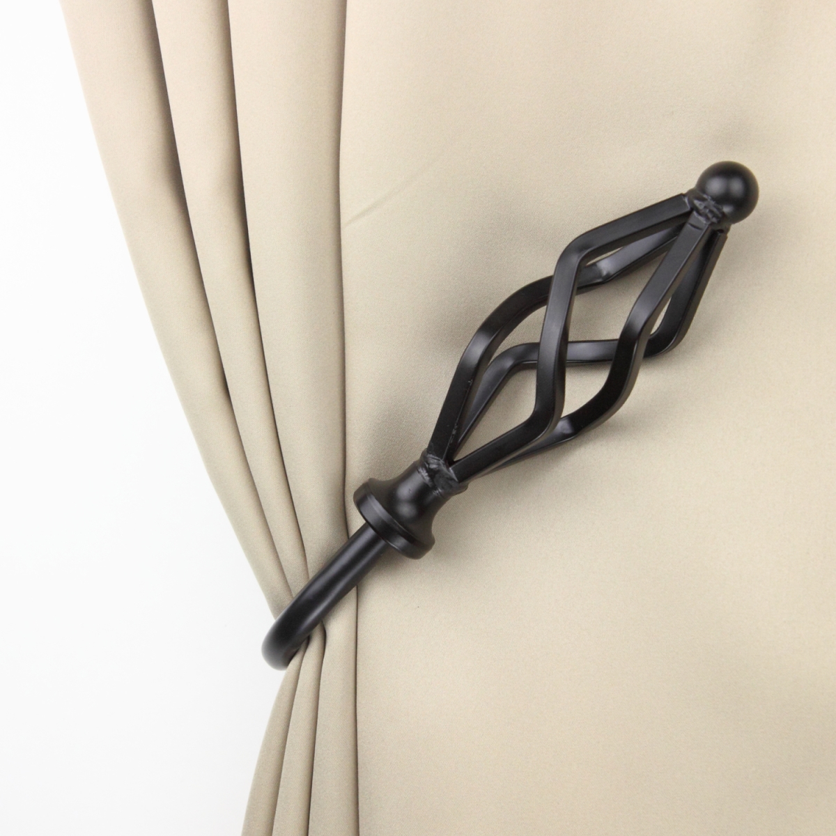Vinci Curtain Holdback & Tiebacks, Black - Set of 2