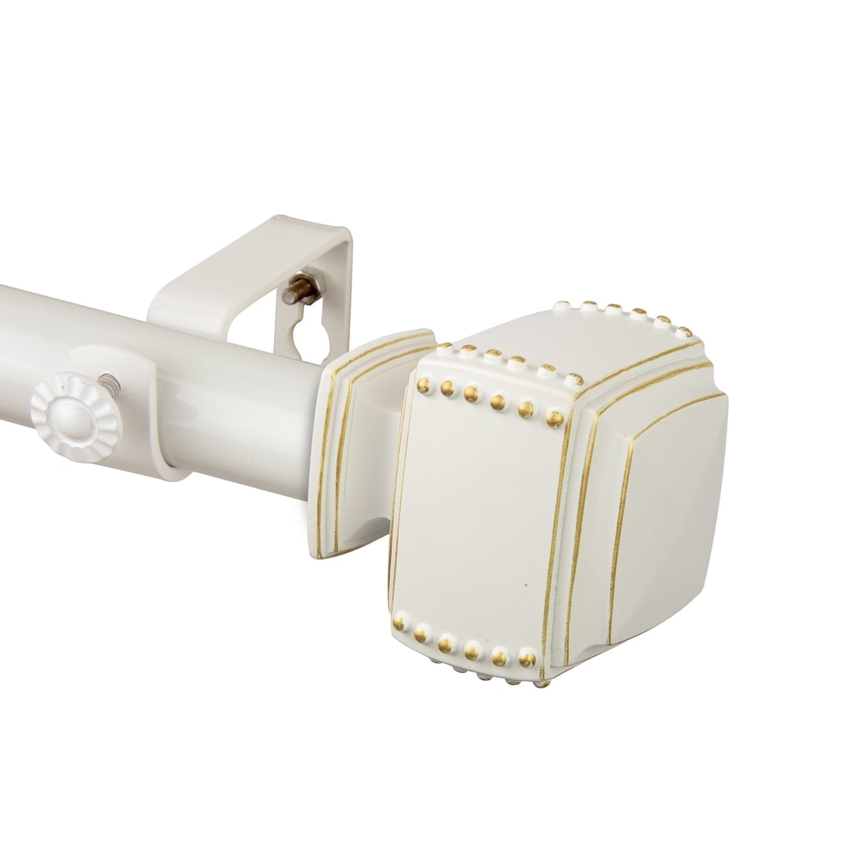 100-27-1601 1 in. Studded Curtain Rod, White - 160-240 in -  Central Design
