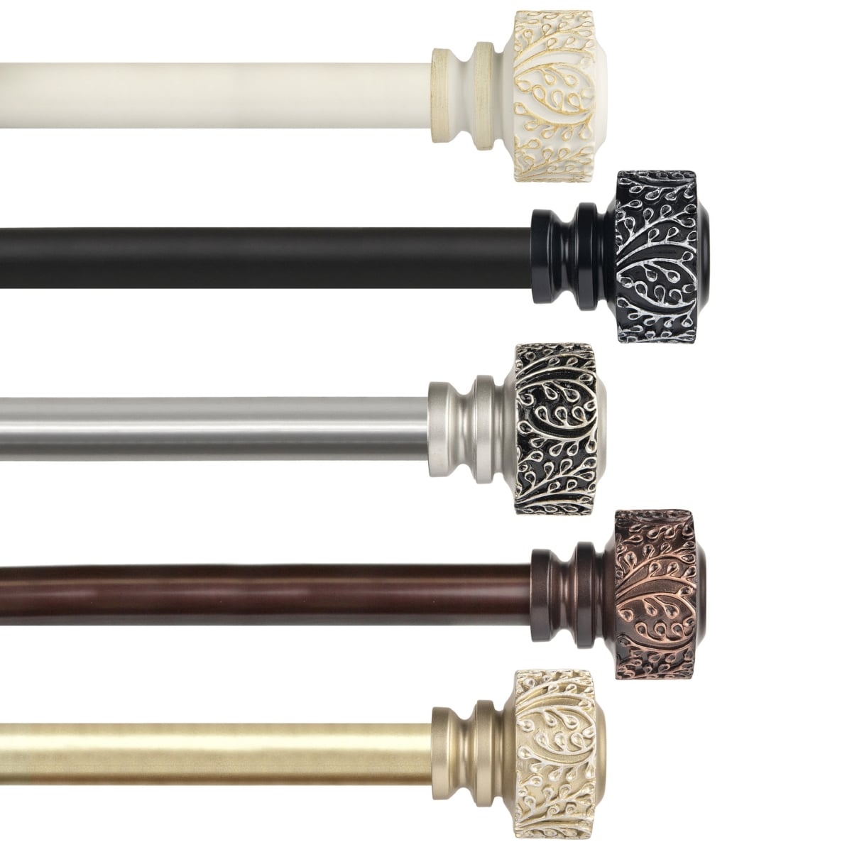 100-79-1601 1 in. Lucinda Curtain Rod, White - 160-240 in -  Central Design