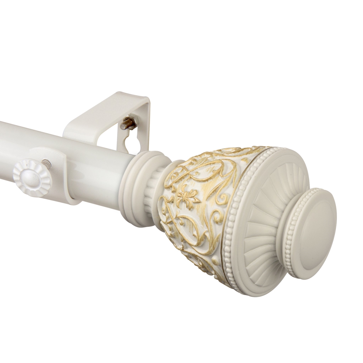 100-09-1601 1 in. Ron Curtain Rod, White - 160-240 in -  Central Design