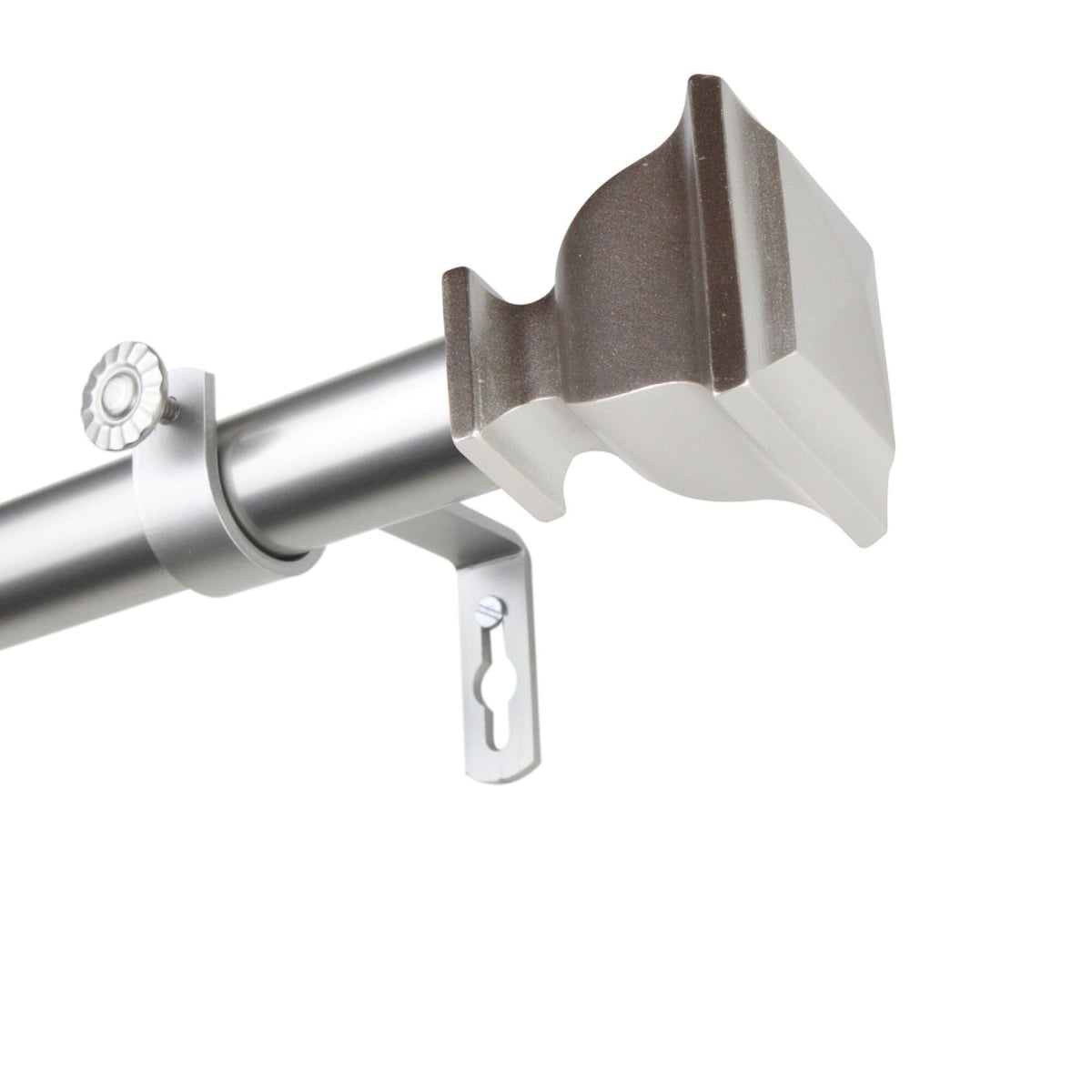 100-71-1601 1 in. Isha Curtain Rod, White - 160-240 in -  Central Design