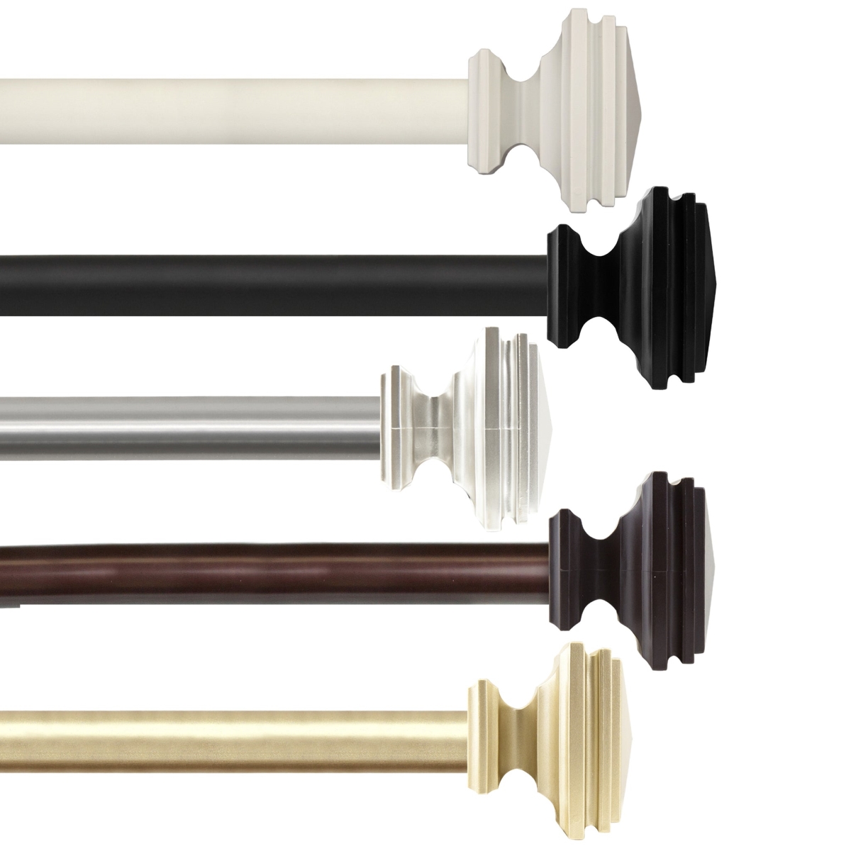 1 in. Wilson Curtain Rod, Light Gold - 28-48 in.