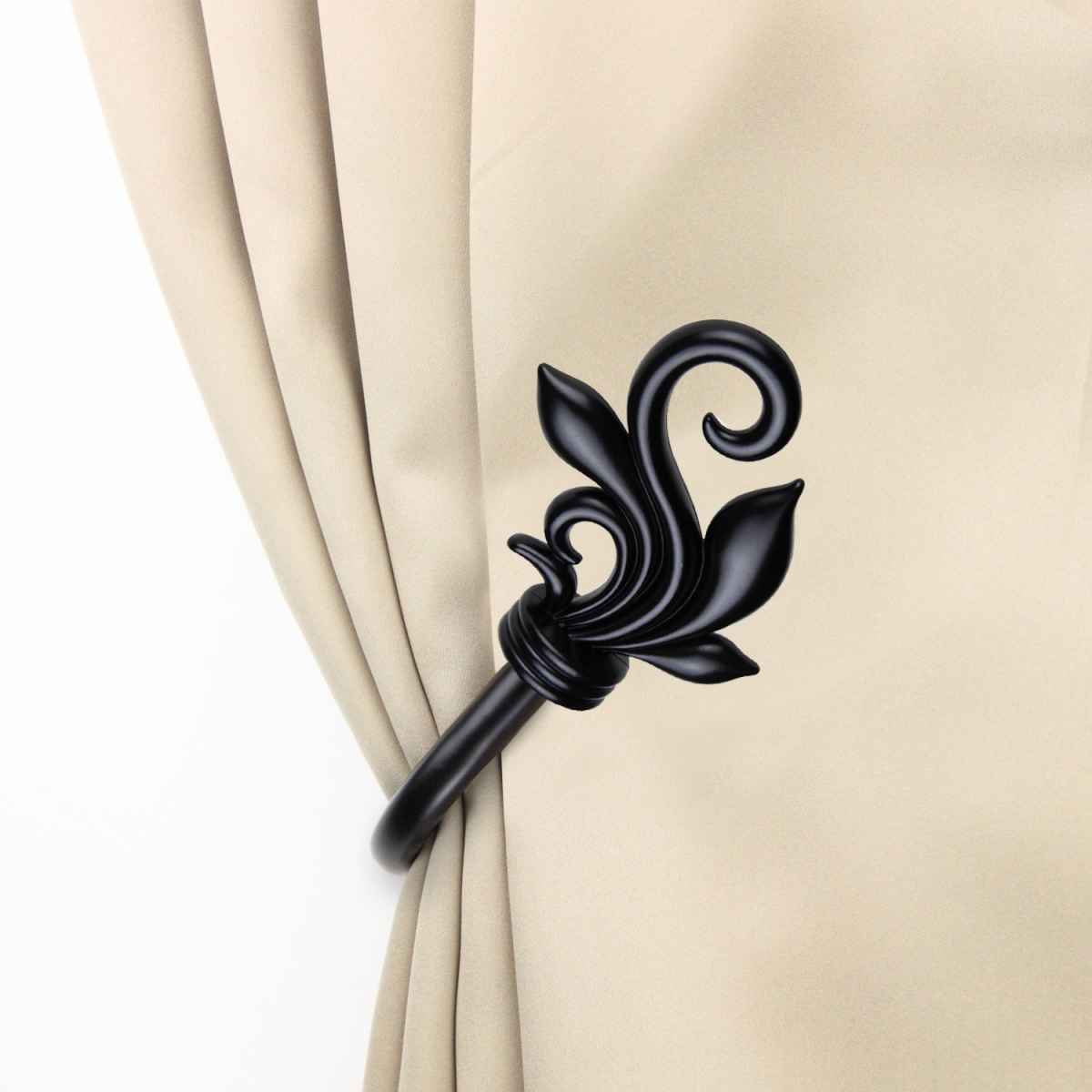 Giles Curtain Holdback Set, Black - Set of 2