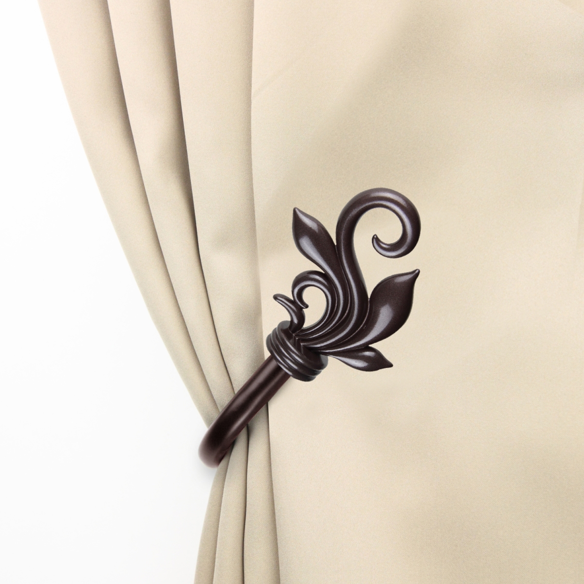 Giles Curtain Holdback Set, Cocoa - Set of 2