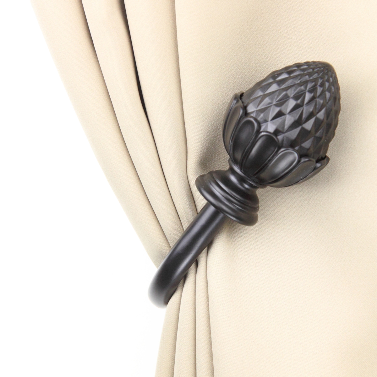 Opal Curtain Holdback Set, Black - Set of 2