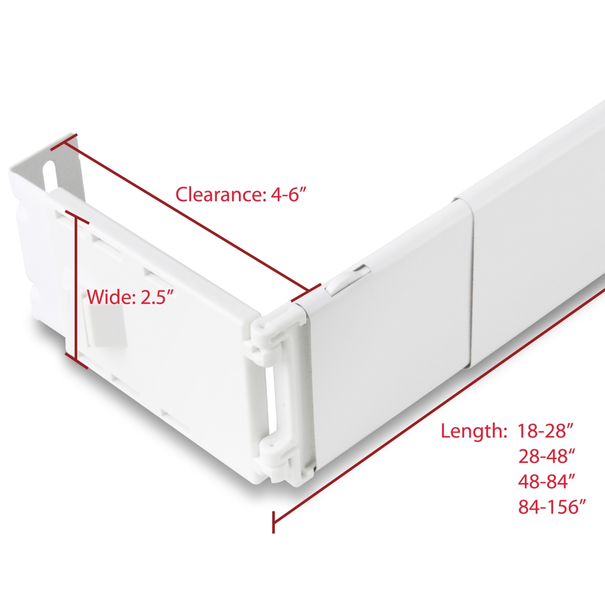28 to 48 in Wide Pocket Curtain Rod