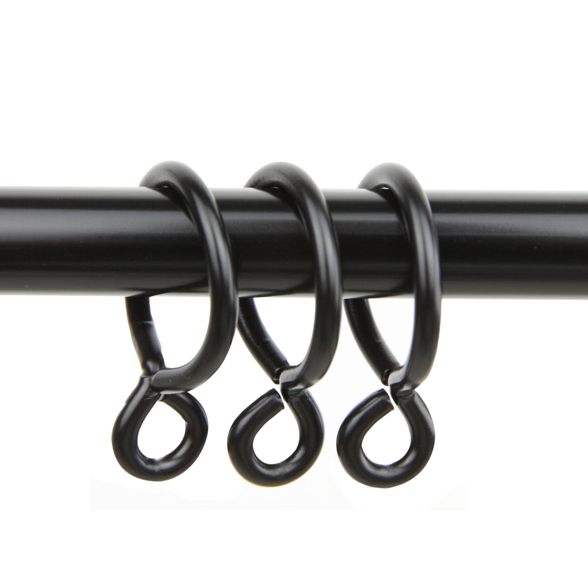1 in. Curtain Eyelet Rings, Black - Set of 10