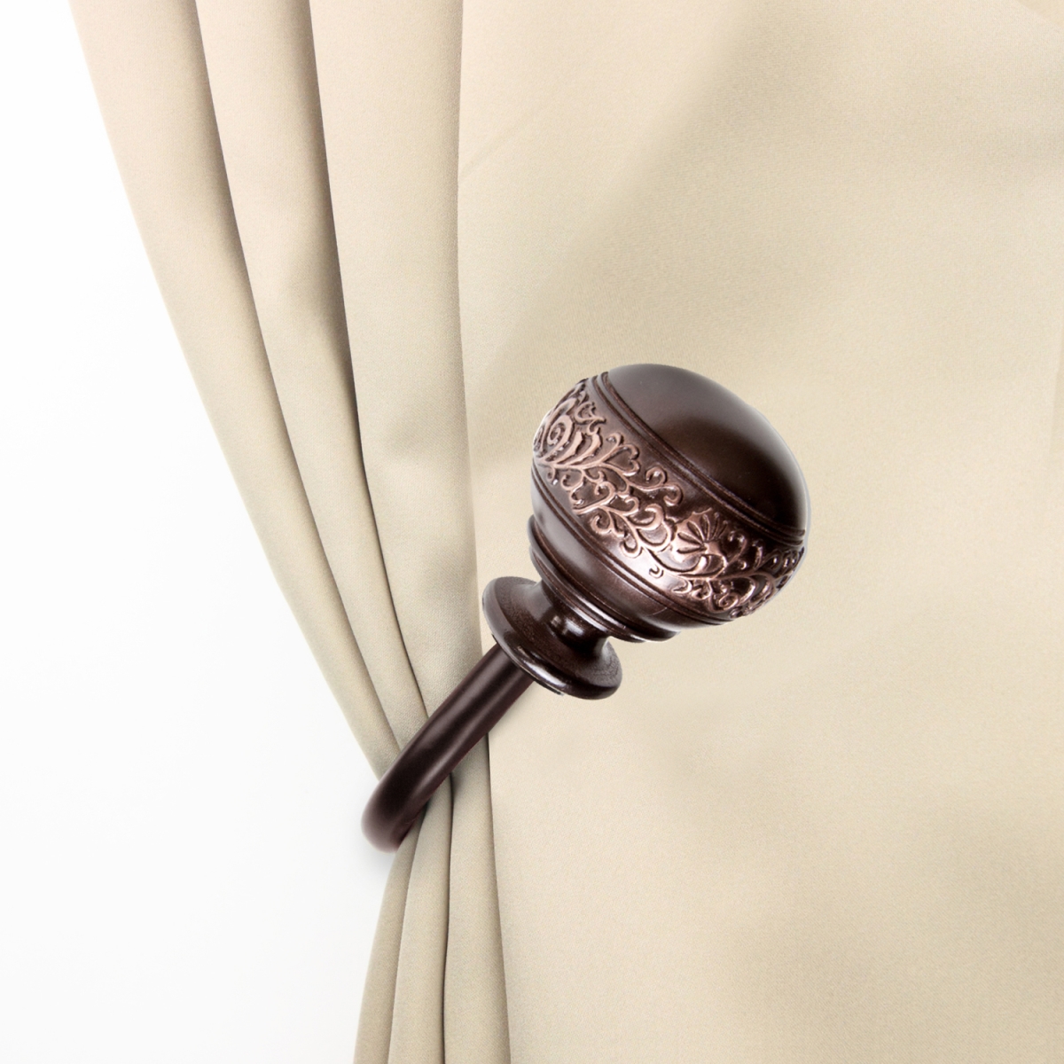 Lucid Curtain Holdback Set, Cocoa - Set of 2
