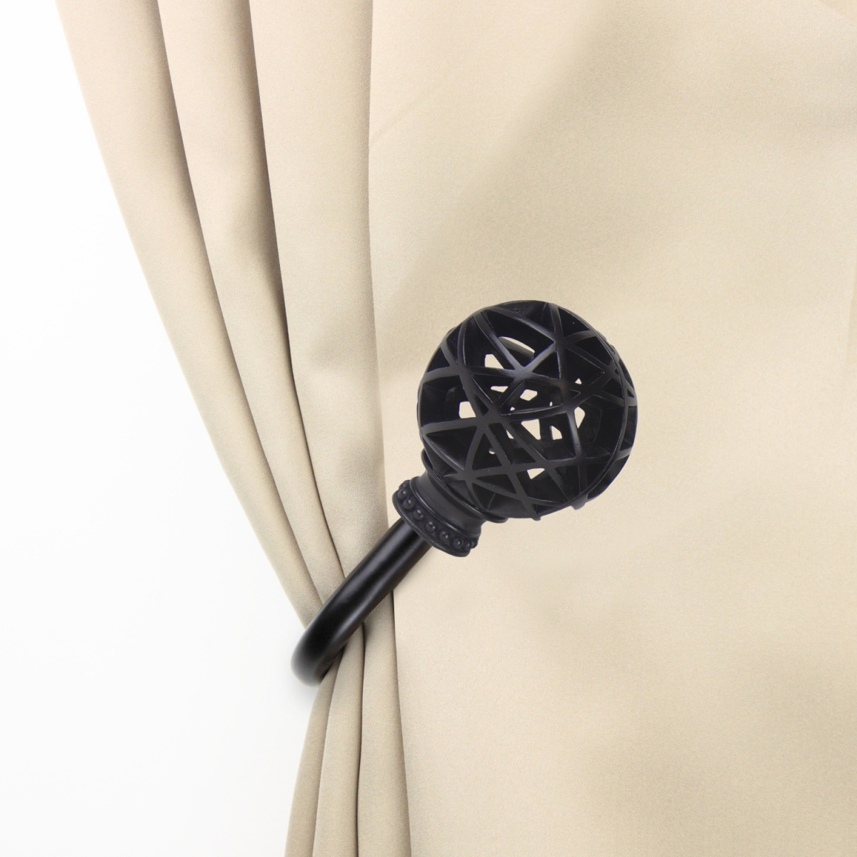 Arabella Curtain Holdback Set, Black - Set of 2