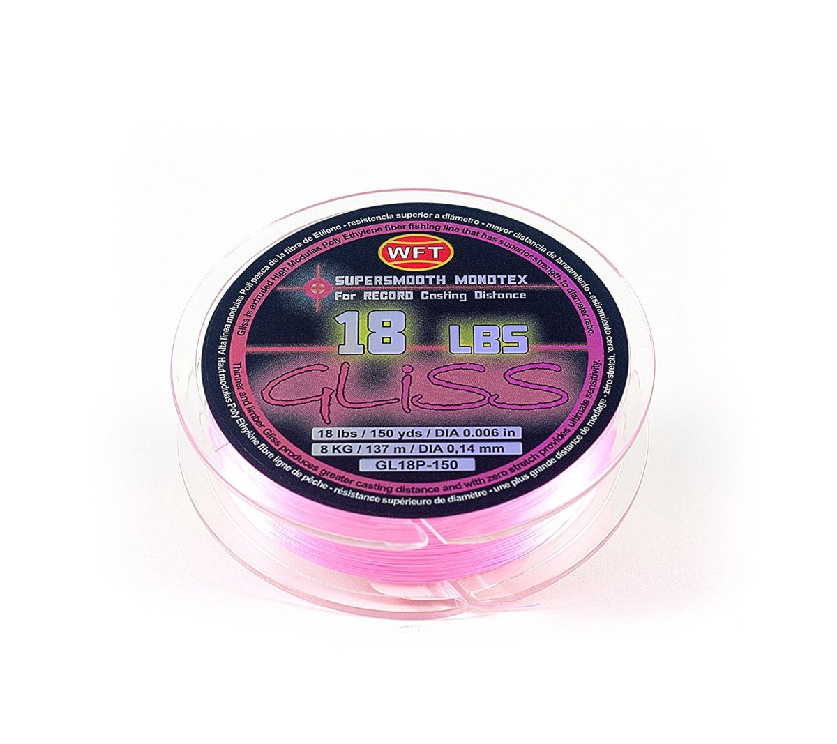 150 yard Gliss Pink Fishing Line, 18 lbs
