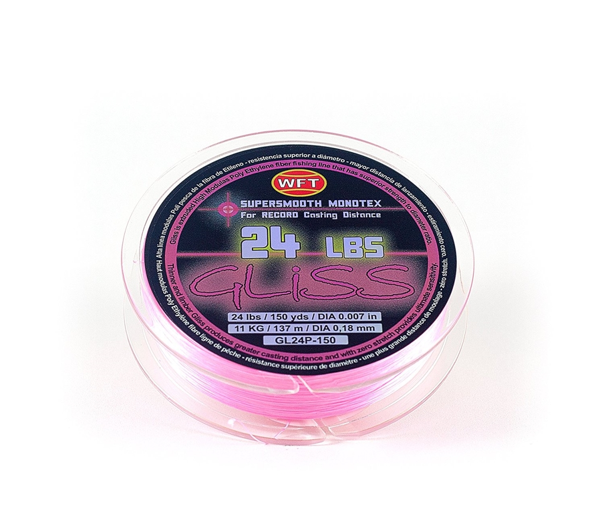 150 yard Gliss Pink Fishing Line, 24 lbs