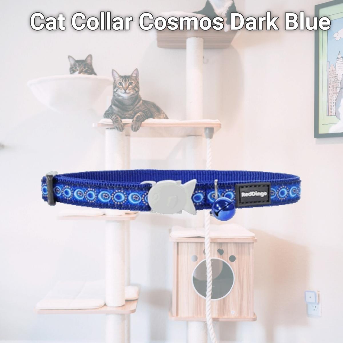 Picture of Red Dingo CC-CO-DB-12 Red Dingo Cat Collar Cosmos Dark Blue