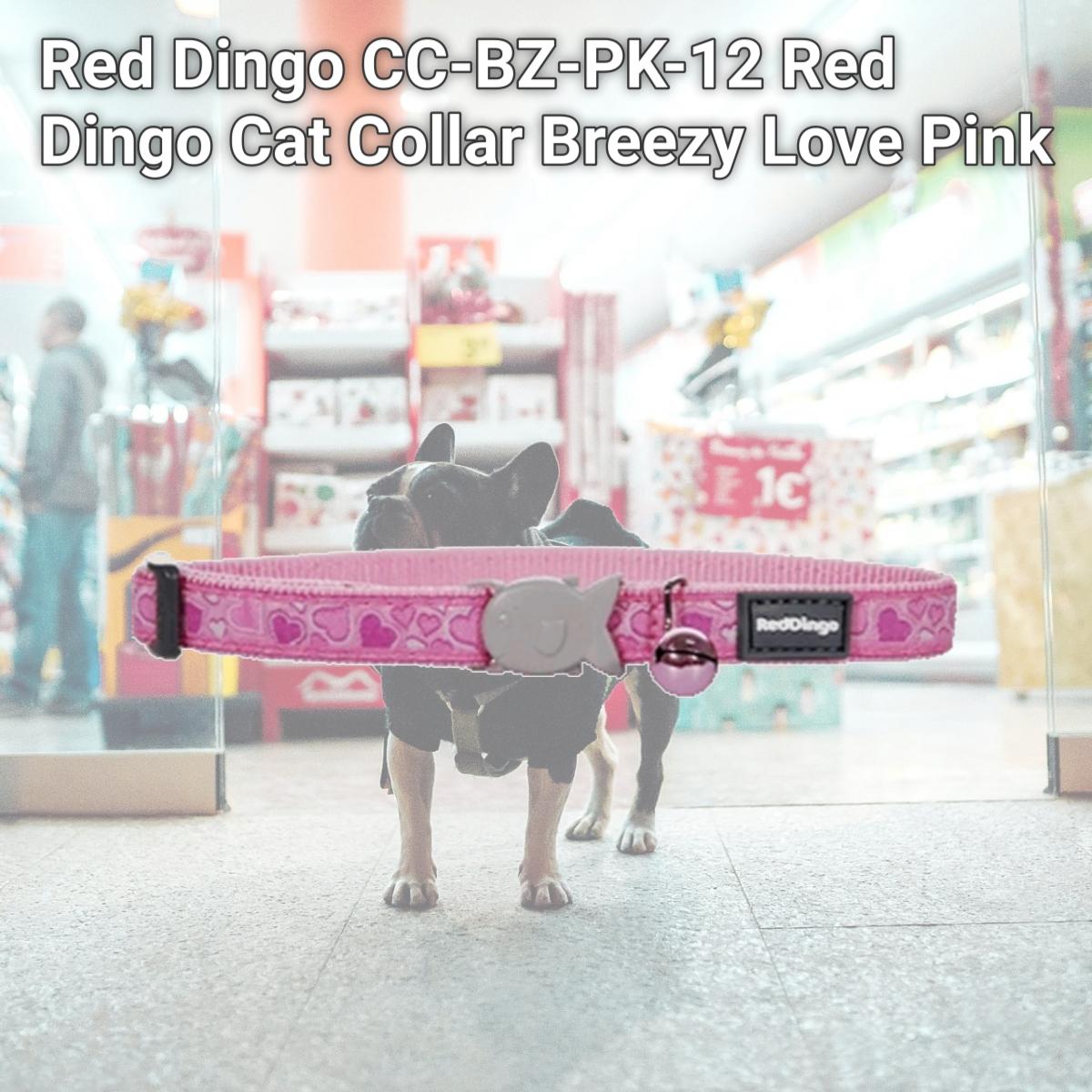 Picture of Red Dingo CC-BZ-PK-12 Red Dingo Cat Collar Breezy Love Pink