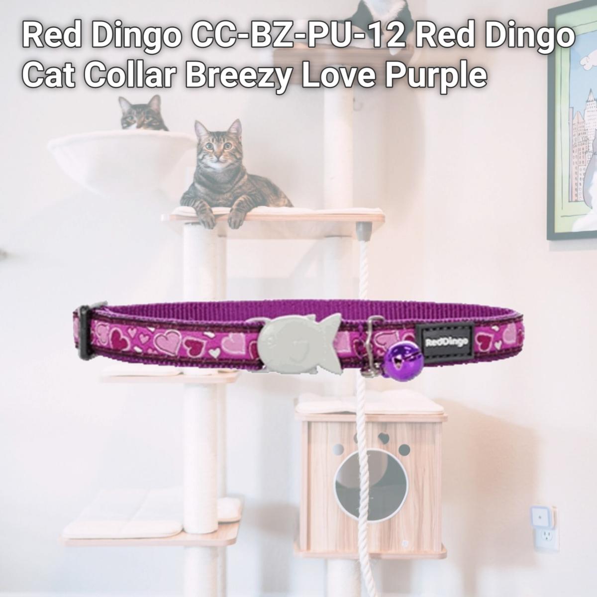 Picture of Red Dingo CC-BZ-PU-12 Red Dingo Cat Collar Breezy Love Purple