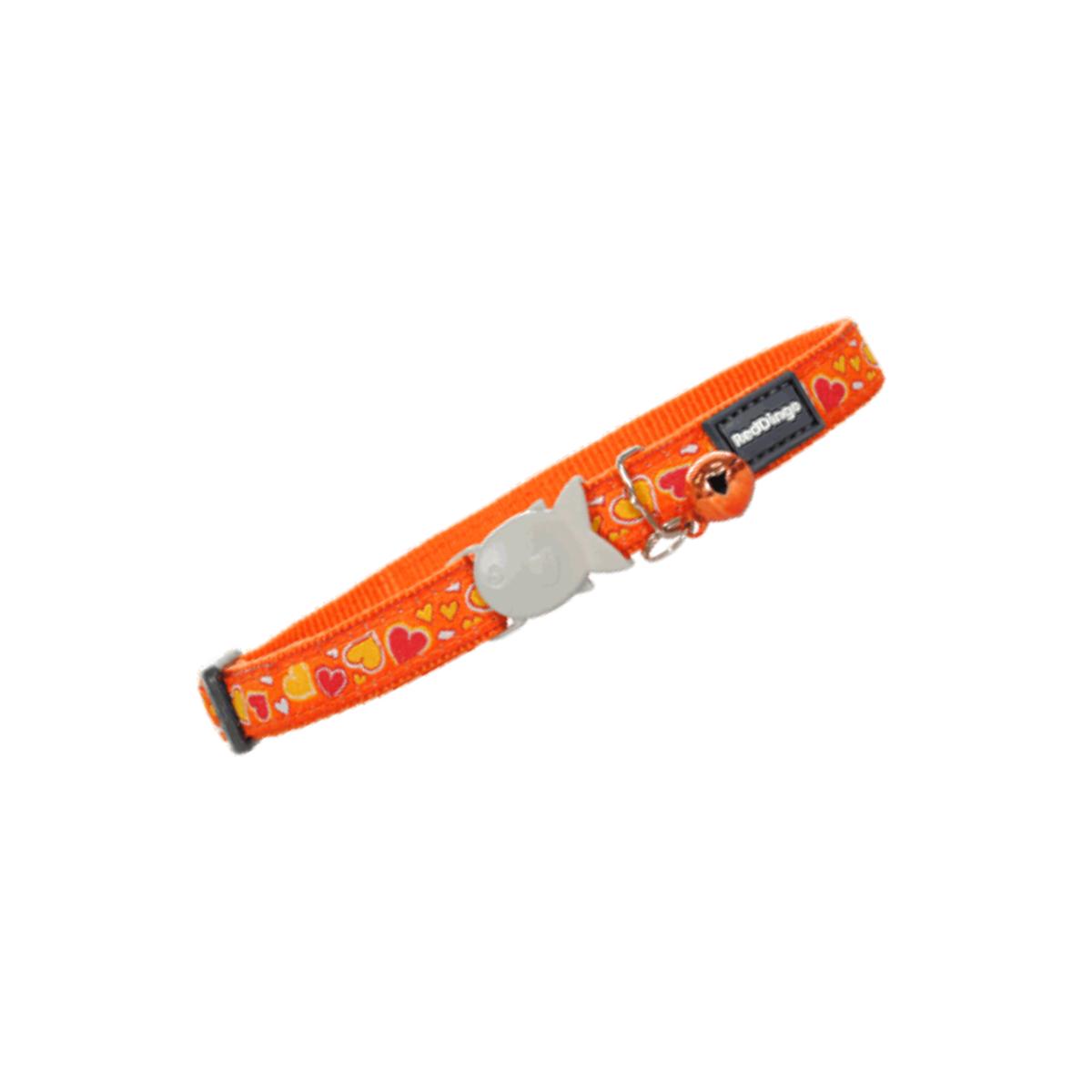 Picture of Red Dingo CC-BZ-OR-12 Red Dingo Cat Collar Breezy Love Orange