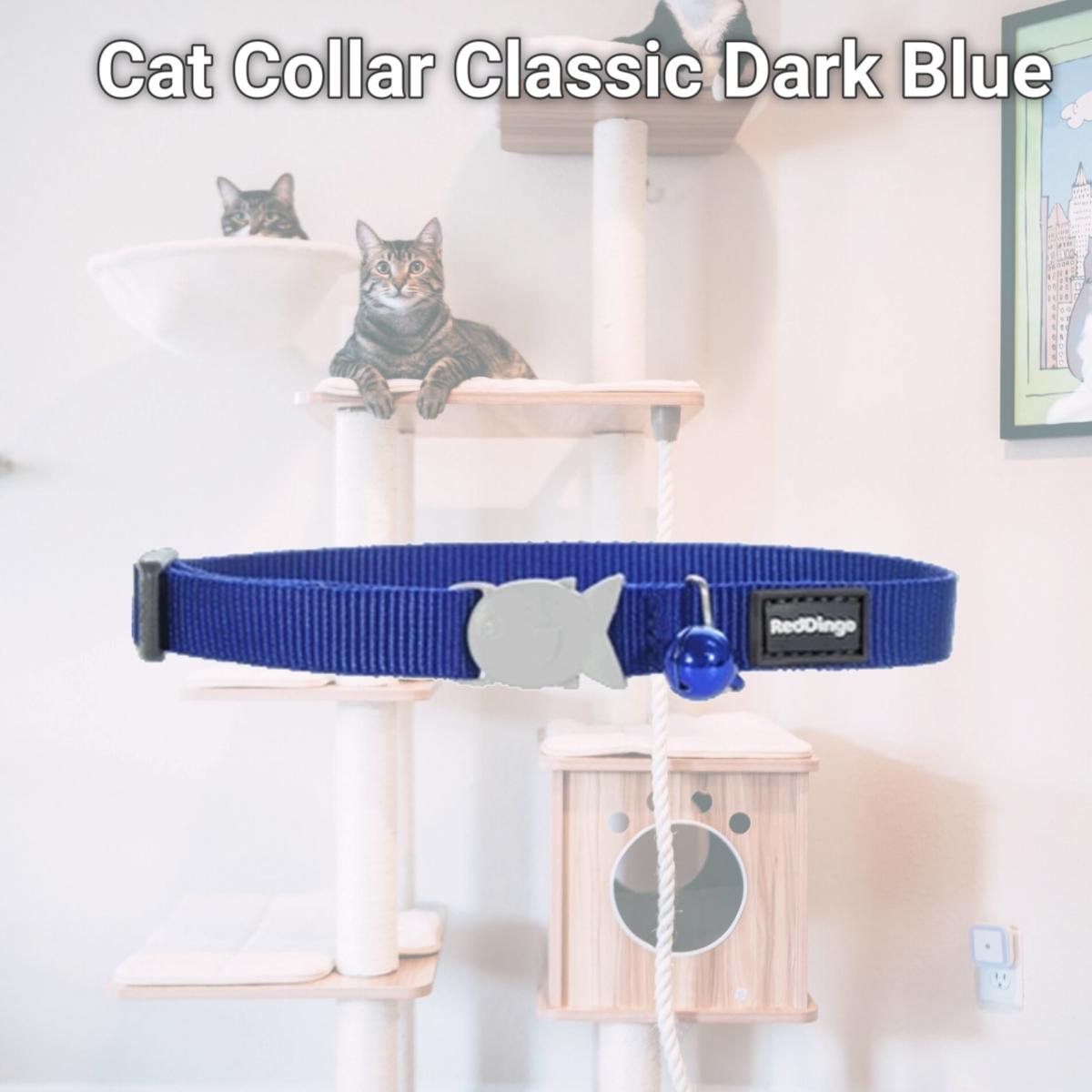 Picture of Red Dingo CC-ZZ-DB-12 Red Dingo Cat Collar Classic Dark Blue