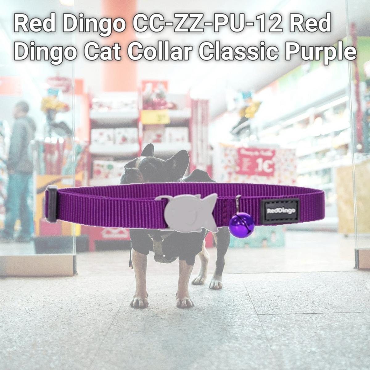 Picture of Red Dingo CC-ZZ-PU-12 Red Dingo Cat Collar Classic Purple
