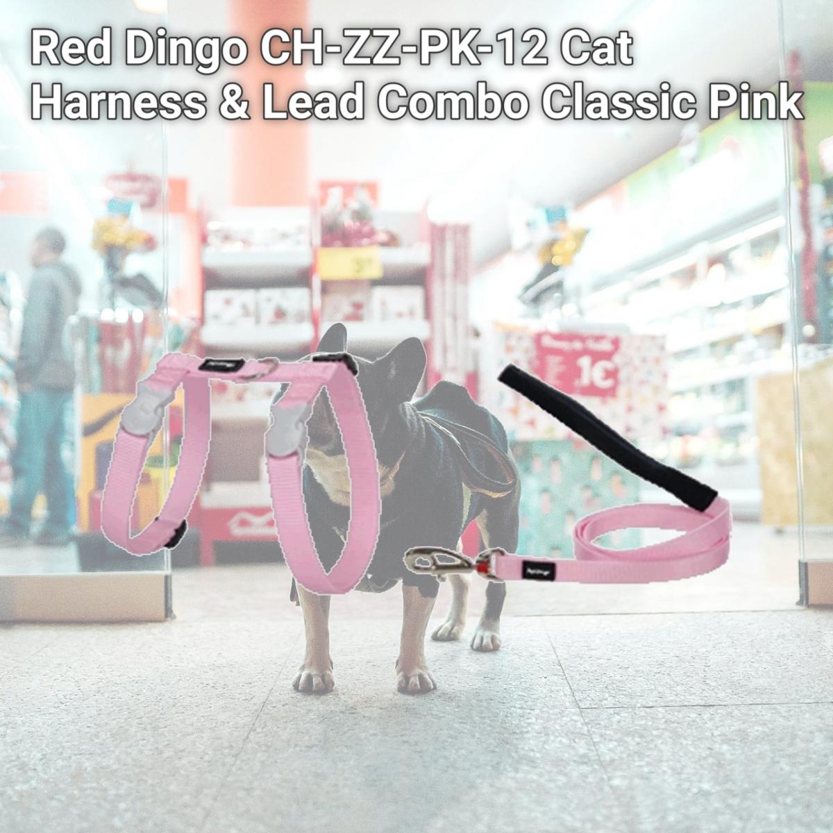 Picture of Red Dingo CH-ZZ-PK-12 Cat Harness &amp; Lead Combo Classic Pink