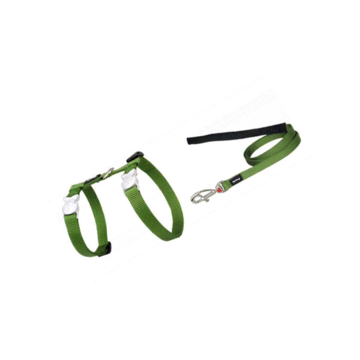 Picture of Red Dingo CH-ZZ-GR-12 Cat Harness &amp; Lead Combo Classic Green