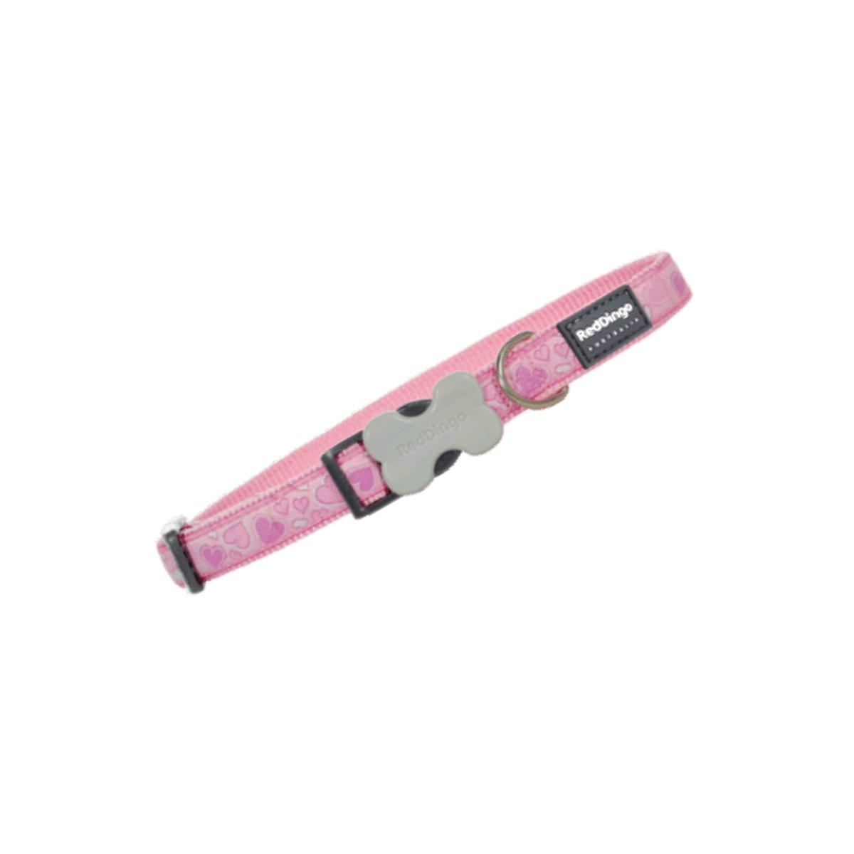 Picture of Red Dingo DC-BZ-PK-20 Dog Collar Design Breezy Love Pink- Medium