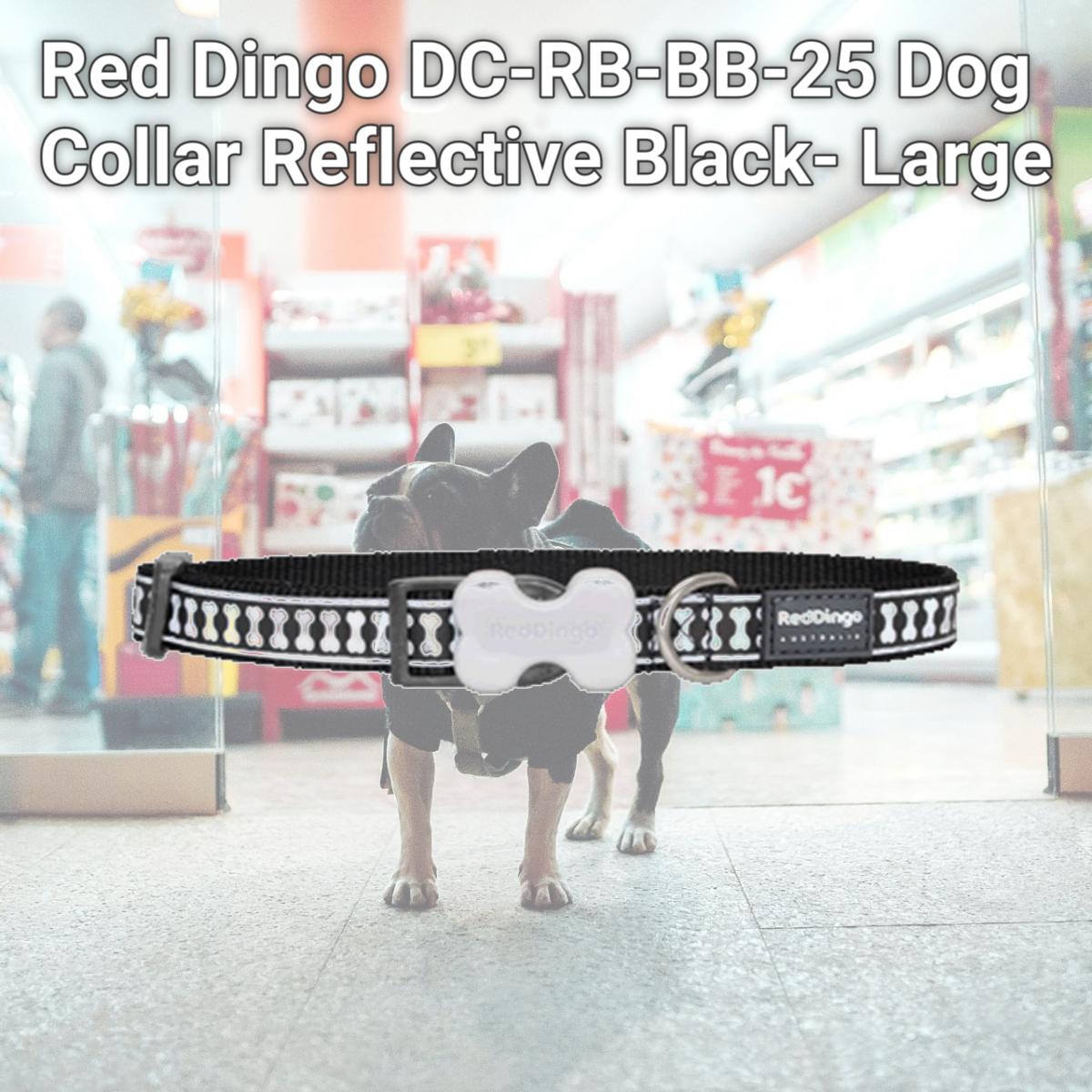 Picture of Red Dingo DC-RB-BB-25 Dog Collar Reflective Black- Large