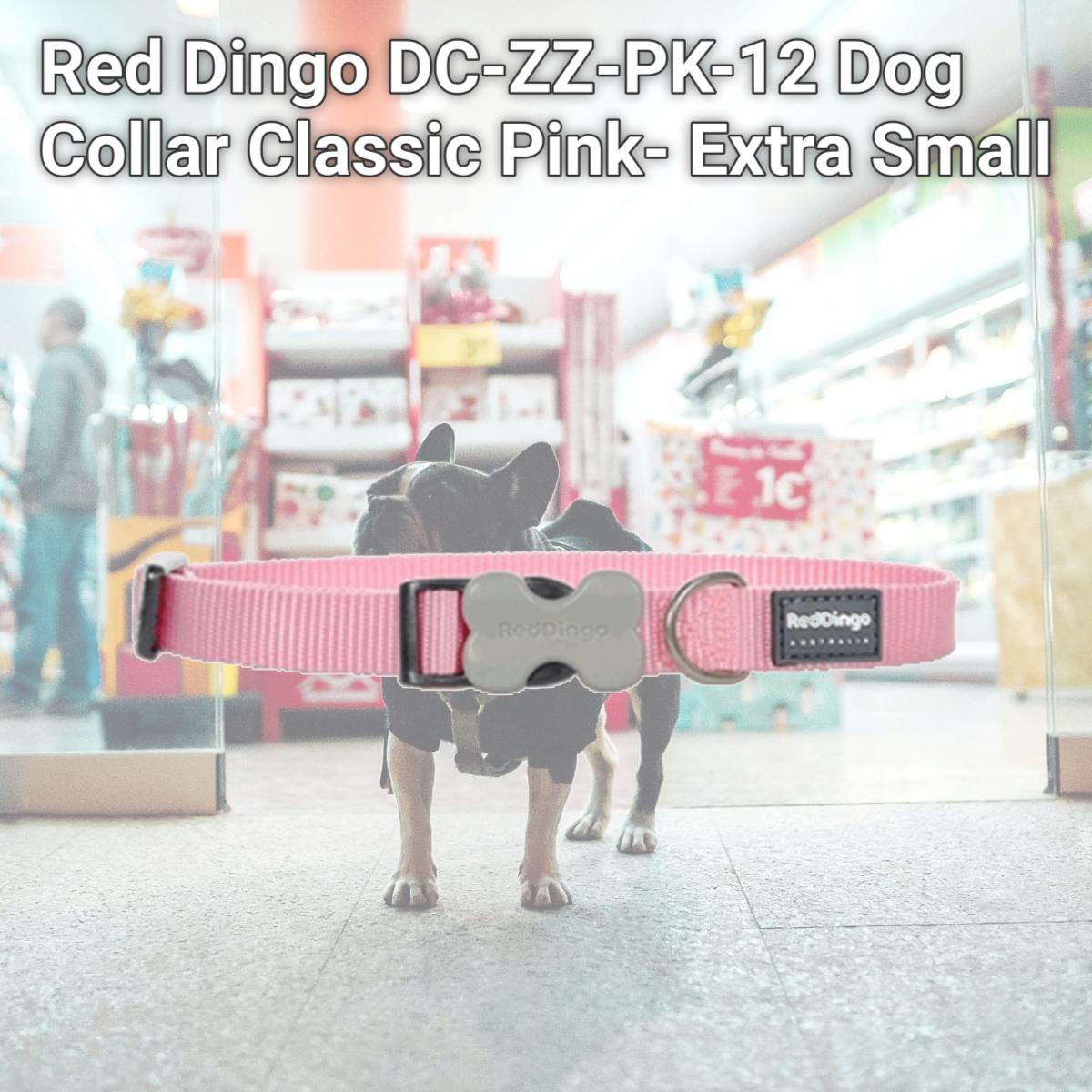 Picture of Red Dingo DC-ZZ-PK-12 Dog Collar Classic Pink- Extra Small