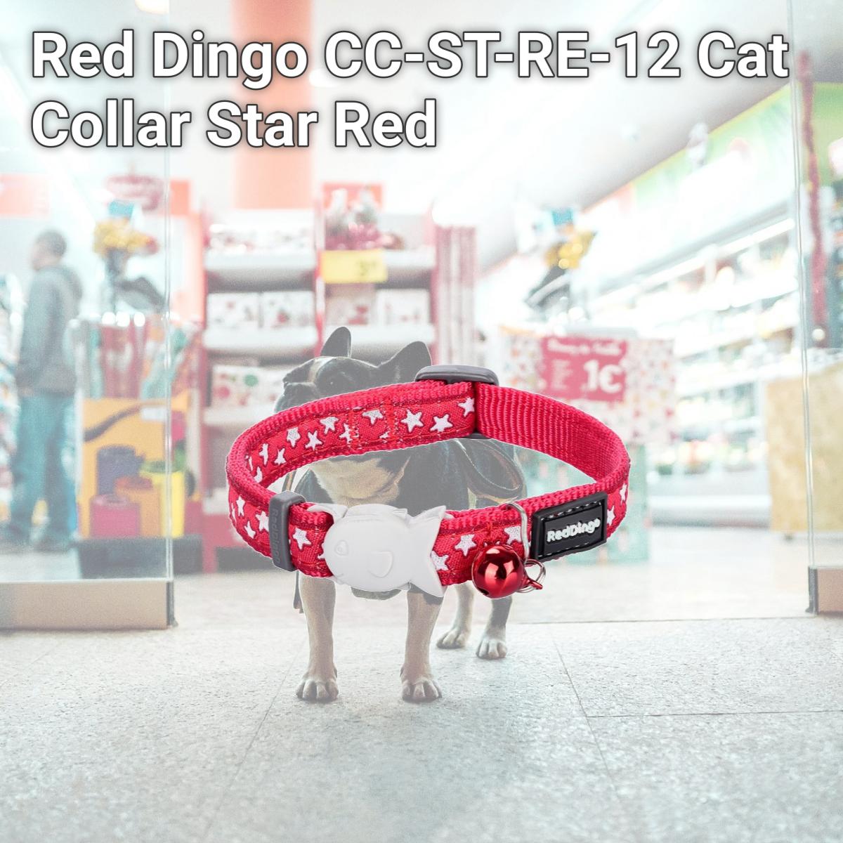Picture of Red Dingo CC-ST-RE-12 Cat Collar Star Red