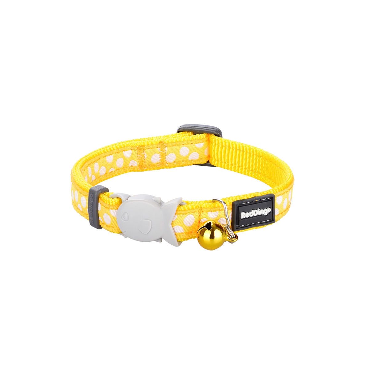 Picture of Red Dingo CC-S5-YE-12 Cat Collar White Spots on Yellow